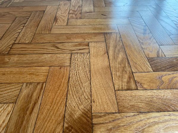 domestic reclaimed herringbone installation Supplied, installed, sanded & sealed