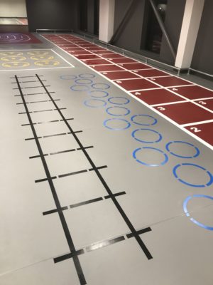 Line marking, logo's and graphics indoor flooring and surfaces