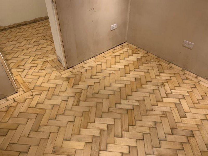 Maple wood block floor domestic flooring restoration Manchester